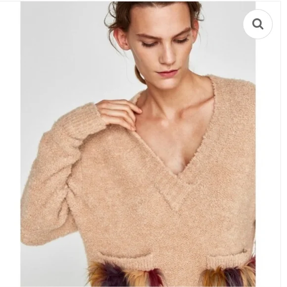 Zara Furry Pocket Sweater - Picture 4 of 11